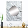 thumbnail image 1 of Designart "Minimalist Fossils in Earthy White Tones" Abstract Collages Mirror Wall Decor - Modern White Abstract Hallway Wall Mirror Art - 32" x 24" Inch, 1 of 5