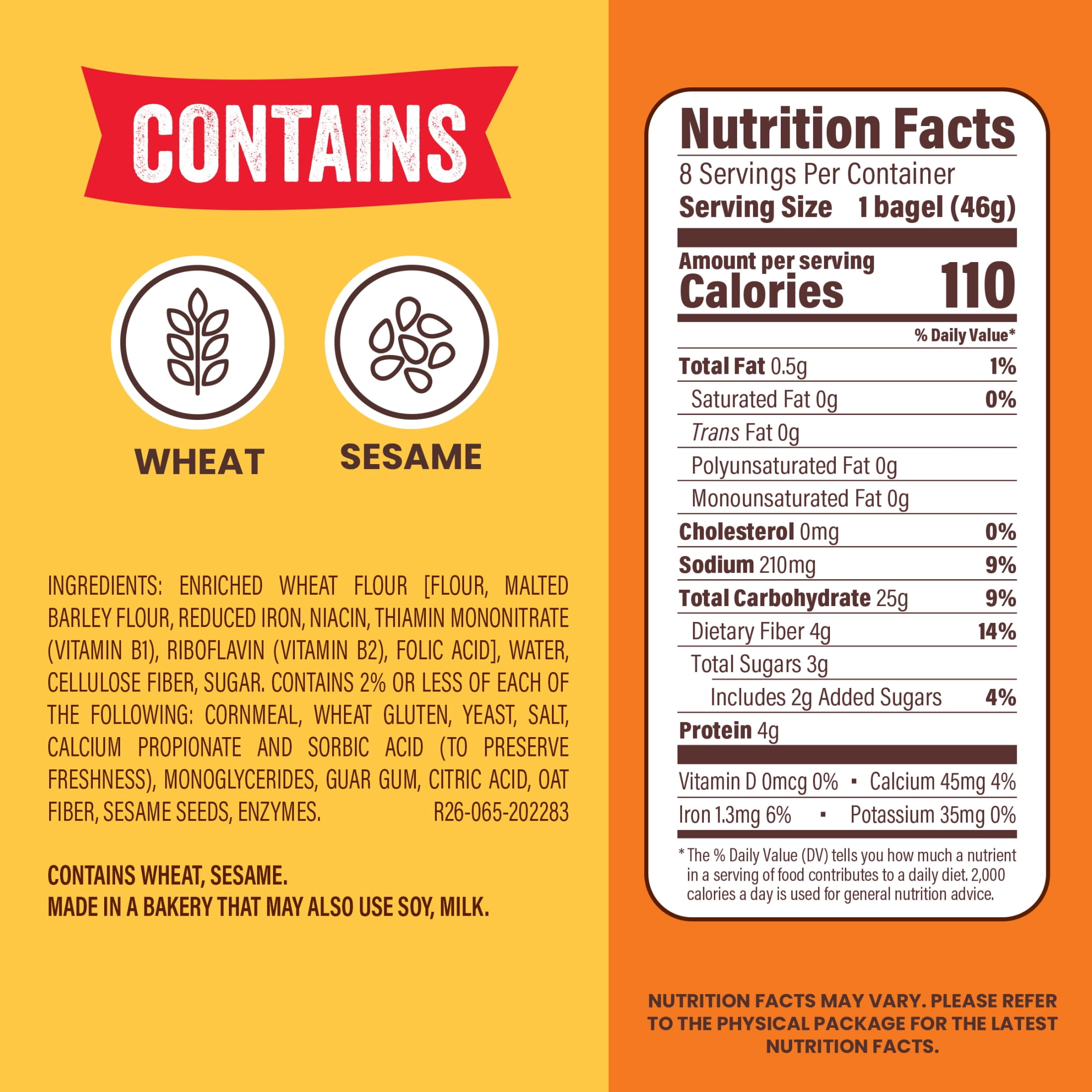 Thomas' Plain Bagel Thins, 8 count, 13 oz