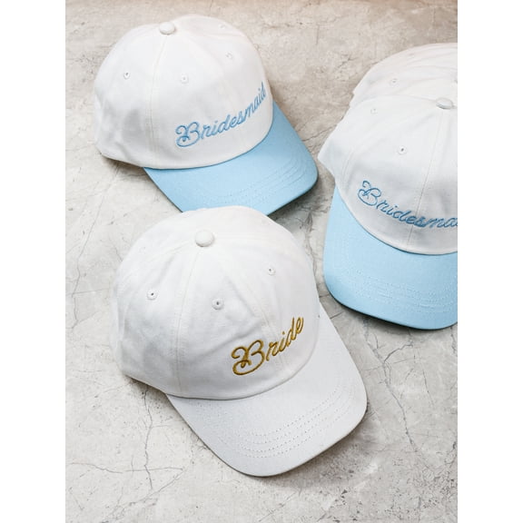 6 Pieces Baseball Hats, Adult, Bride and Bridesmaid Hat by Trimmings