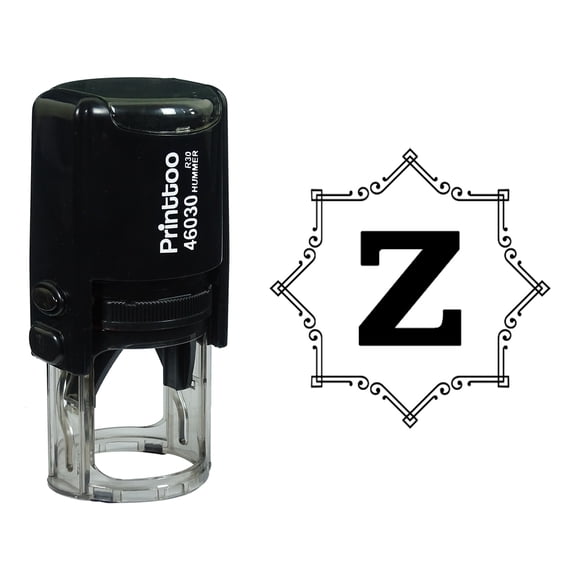 Printtoo Octagon Celtic Swirl Frame Alphabet Z Monogram Self Inking Rubber Stamp Office Stationary