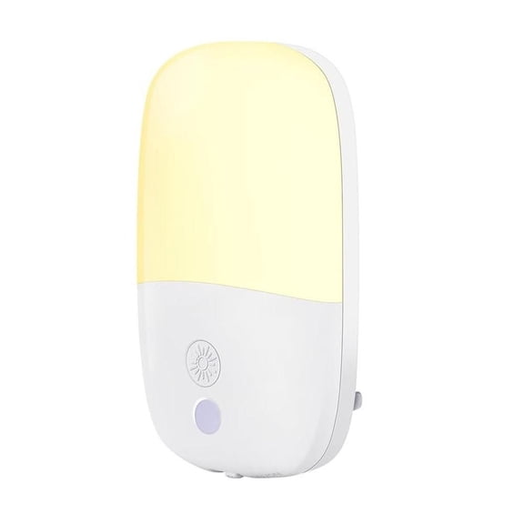 Pozyie Plug-in Dimmable Night Light with Sensor, Warm White LED, for Bedroom, Bathroom, Hallway - Kids Adults,Warm Light