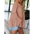 thumbnail image 2 of Long Sleeved Women Off Shoulder Casual Blouse Bell Trumpet Sleeve Loose Flared Tops, 2 of 4