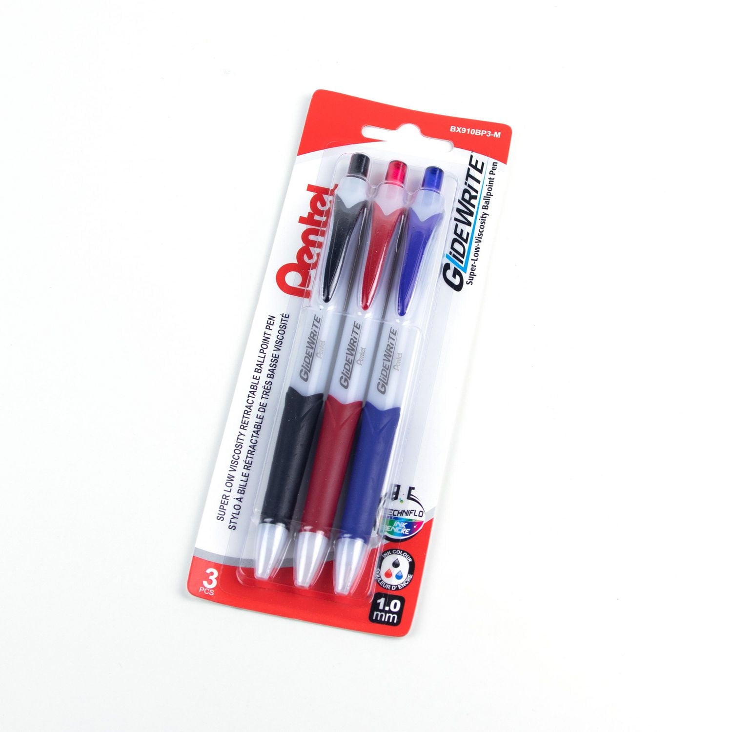 GlideWrite Ballpoint Pen with TechnIFlo Ink, 1.0mm Bold Point, 3PC Assorted Pack, Ballpoint pen