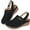 Black, variant on Ecetana Women's Mules Closed Toe Women Wedge Sandals Soft Comfy Massage Insole