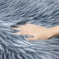 thumbnail image 6 of Soft Fluffy Faux Peacock Fur Area Rug Decorative Indoor Floor Mat, Light Navy, 2 x 3 Feet, 6 of 6