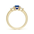 thumbnail image 2 of ANGARA Lab Grown 1.2 Ct Blue Sapphire & Diamond Engagement Ring for Women in 14K Yellow Gold (Size-6.5mm) | September Birthstone, Anniversary, Jewelry Gift for Women | Lab-Grown Blue Sapphire Ring, 2 of 8
