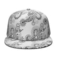 thumbnail image 2 of Vintage Floral Snapback Hat - Elegant Classic Flat Brim Baseball Cap with Bohemian Paisley Design for Unisex Streetwear, 2 of 3