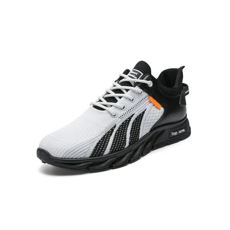 

Difumos Mens Breathable Lace Up Athletic Shoes Comfortable Flat Sneakers Jogging Nonslip Round Toe Running Shoe