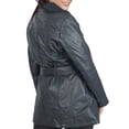 thumbnail image 4 of Boston Harbour Daniela Motorcycle Leather Jacket Women - Navy Blue Ladies Leather Jacket, 4 of 7