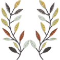 thumbnail image 1 of 2 uds decoración de pared Metal hoja de árbol entrada estilo moderno vid rama de olivo arte de pared, 1 of 6