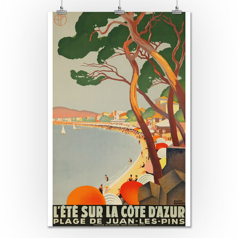 La Cote d'Azur (French Riviera) Vintage Travel Poster - Vintage