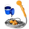 thumbnail image 1 of Naiovety Camping Car Shower 12V Kit de baño eléctrico Cubo de agua montado en el vehículo para plantas Riego Baño Pesca Lavadora carpas Amarillo Cremallera + cubo, 1 of 6