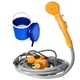 thumbnail image 1 of Sonducket Herramientas de ducha de coche para acampar, Kit de baño para exteriores, cabeza recargable, plegable para senderismo, floración, carpas Amarillo Cremallera + cubo, 1 of 6