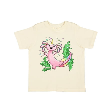 

Inktastic Axolotl Unicorn with Rainbow Tail Bubbles and Seaweed. Gift Toddler Boy or Toddler Girl T-Shirt