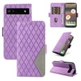 thumbnail image 1 of Feishell Flip Wallet Case for Google Pixel 6a (6.1 inch),Premium PU Leather Full Protection Magnetic Clasp Folio Flip Kickstand ID Credit Card Slots Shock Absorption Wallet Phone Case,Purple, 1 of 11