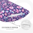 thumbnail image 3 of Lsque mushroom rainbow color Skull Pattern Pillow Case – Soft & Cozy Throw Pillow Cover, Hypoallergenic Cushion Case for Sleeping Women with Envelope Closure-16"x24", 3 of 6