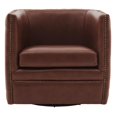 thumbnail image 2 of Leslie Top Grain Leather Swivel Tufted Chair, 2 of 9