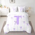thumbnail image 2 of Castle Fairy 7-Piece Queen Bedding Set - Initial T Purple Geometric, 2 of 8
