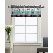 Kitchen Cafe Valance Curtain for Small Windows,Laundry Room Wash Dry Fold Repeat Rod Pocket Short Valances Vintage Wooden Plank Window Treatment Panel for Living Room/Bedroom/Bathroom,42x12in
