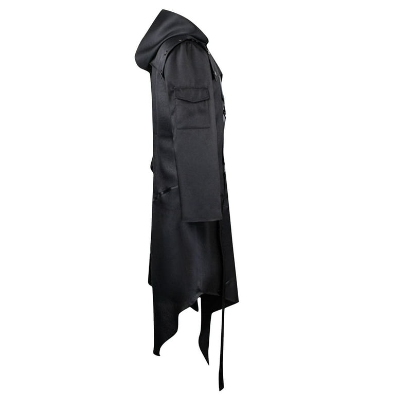 ジャケット・アウター super long coat BLACK Amazon.com: Men's Double Breasted Long Trench Coat Business