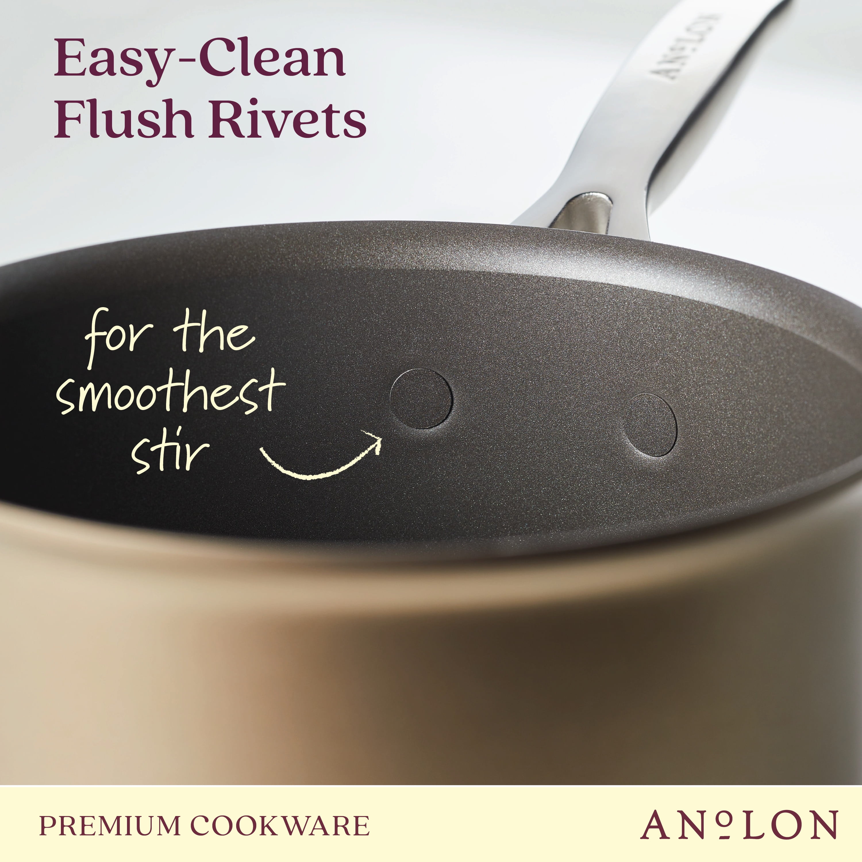 Anolon Ascend 10 Piece Hard Anodized Nonstick Kitchen Cookware Pots and Pans Set, Bronze