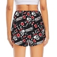 thumbnail image 4 of Uemuo Vintage Skull Casino Pattern Women's Athletic Shorts High Waisted Running Shorts with Liner Pockets Gym Elastic Workout Shorts-Large, 4 of 9
