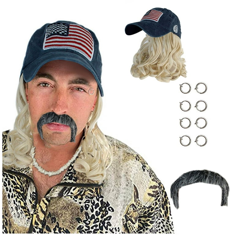 Trucker Caps for Men Earrings Exotic with Blonde Adults Kids Fits and Mustache Clip Hat Wig Baseball Caps Dark Mens Hat, Men's, Size: One Size
