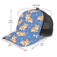 thumbnail image 2 of Lsque Corgi Printed Trucker Hat - Baseball Cap for Men Women - Breathable Mesh Side, Adjustable Fit - for Casual Wear, 2 of 7