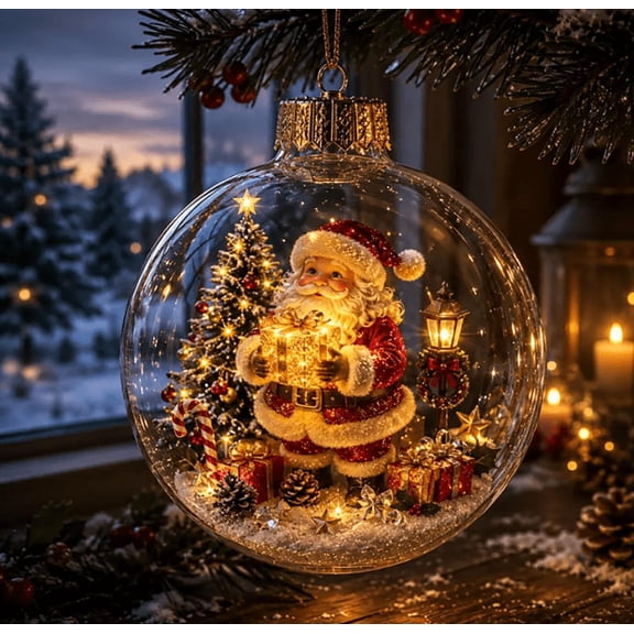 Glowing Christmas Story Ornament – Light-Up Mini Holiday Scene with Warm LED, Festive Keepsake for Tree Home Party, Thoughtful Gift for Christmas Lovers