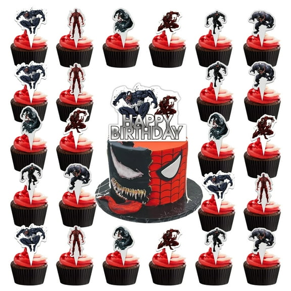25Pcs Venom Birthday Party Decorations ,Venom Cake Decorations for Kids Birthday Party Supplies