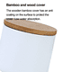 thumbnail image 3 of Salero y pimentero apilables de cerámica con tapa de madera, salero para encimera, decoración moderna de cocina estilo granja., 3 of 5