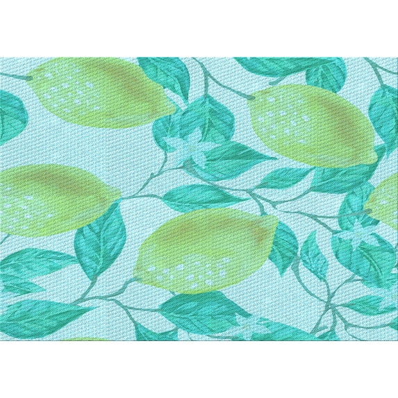 Ahgly Company Machine Washable Indoor Rectangle Transitional Aquamarine Green Area Rugs, 3' x 5'
