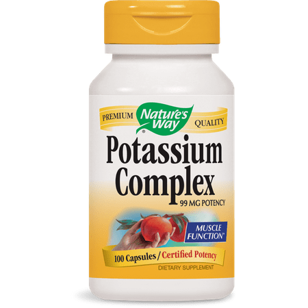 Nature's Way Potassium Complex Capsules, 100 Ct (Best Time To Take Potassium)