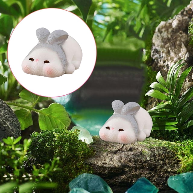 Home Decoration Mini Rabbit Miniauter Resin Rabbit Fairy Small Rabbit Decor Resin Rabbit Statue Mini DIY Decorative Microlandscape Suitable For Easter Rabbit Garden P