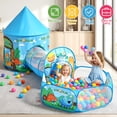 thumbnail image 6 of JoyStone 3-in-1 Kids Dinosaur Play Tent with Tunnel & Ball Pit, Pop Up Playhouse for Toddlers, Indoor & Outdoor Toy, Foldable with Carrying Bag, Blue (Balls Not Included), 6 of 8