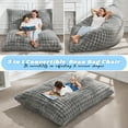 thumbnail image 3 of Hobestluk 3 in 1 Bean Bag Chair Giant Bean Bag Chairs for Adults with Bubble Cover Convertible Bean Bag Floor Cushion with Machine Washable Cover for Living Room (Bubble Grey), 3 of 9