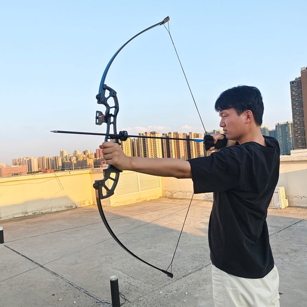 AMEYXGS Archery 40 lbs Archery Straight Pully Bow 51'' Shooting Target Hunting Bow Arrow Kit