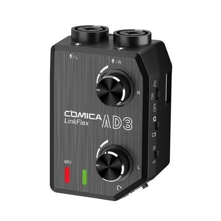 CoMica LINKFLEX AD3 Two-channels XLR3.5mm6.35mm-3.5mm Audio Preamp Mixer / Adapter / Interface for 3.5mm DSLR Cameras and Smartphones