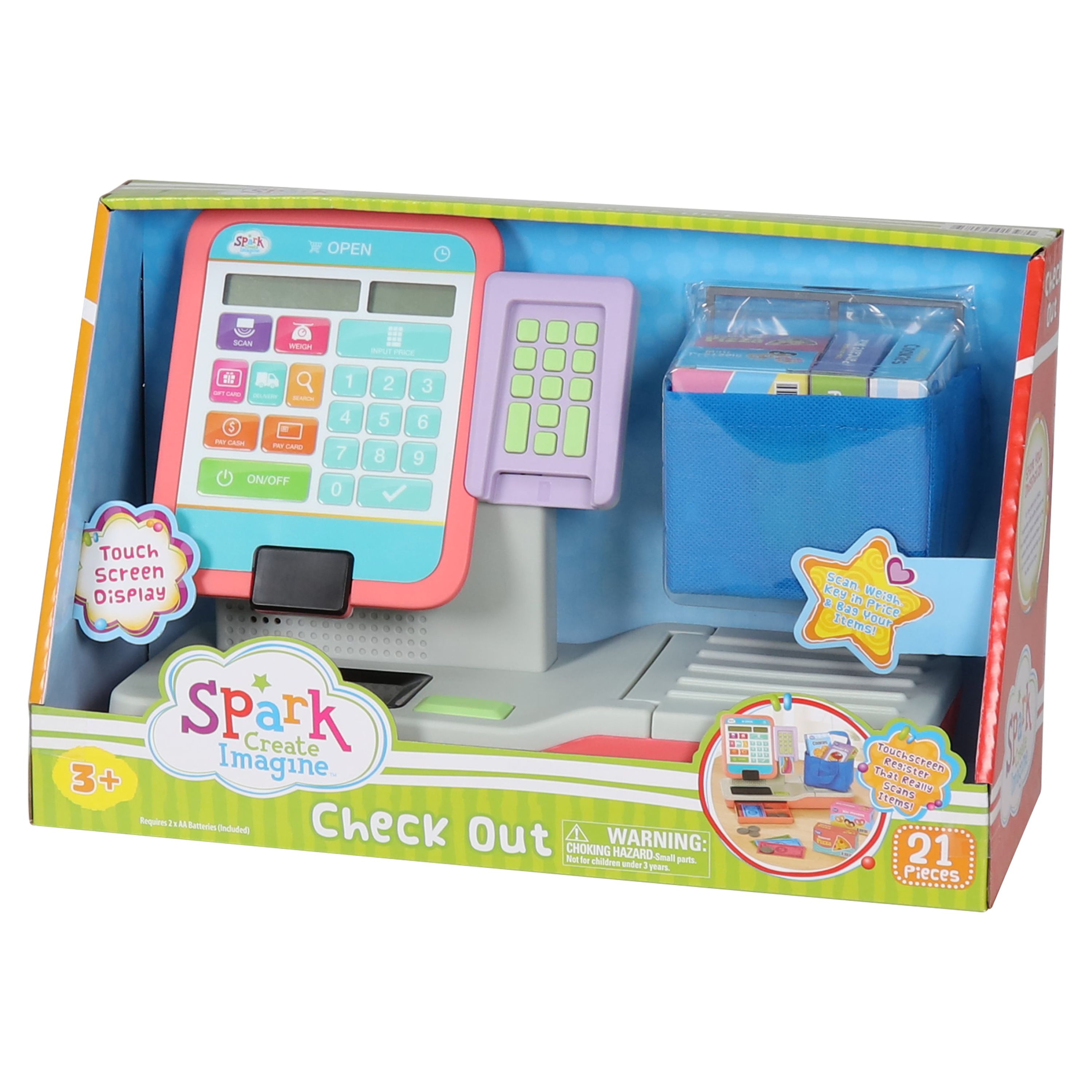 Spark Create Imagine Check Out Station Play Cash Register with Play Money, 21 Pieces - image 4 of 6