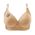 thumbnail image 5 of CFLVAEK Plus Size Bras for Women Comfort Wireless Push Up Everyday Bra Breathable Full Figure Bralettes Comfy Adjustable Straps Bras for Big Breast Beige XS, 5 of 5