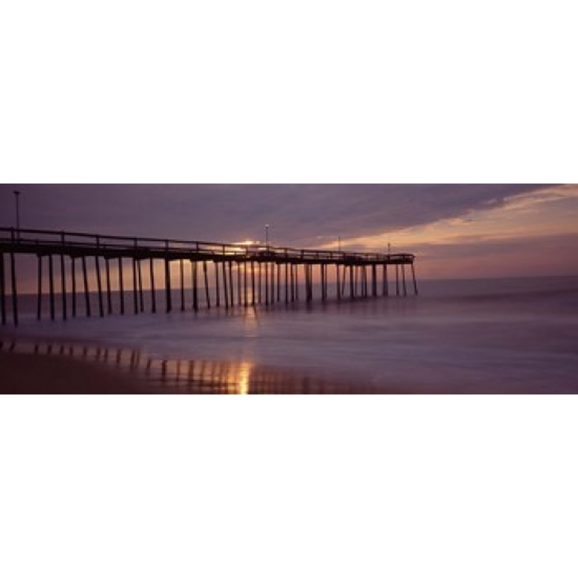 Pier over an ocean Ocean City Maryland USA Canvas Art - Panoramic Images (36 x 13)