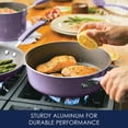 thumbnail image 3 of Rachael Ray Cucina - Batería de cocina antiadherente, porcelana dura, 12 piezas, Morado, 3 of 5