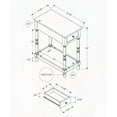thumbnail image 2 of 2 Tier Accent Table for Bedroom - Narrow, Brown & Antique White Veneer, 25in High, 2 of 5