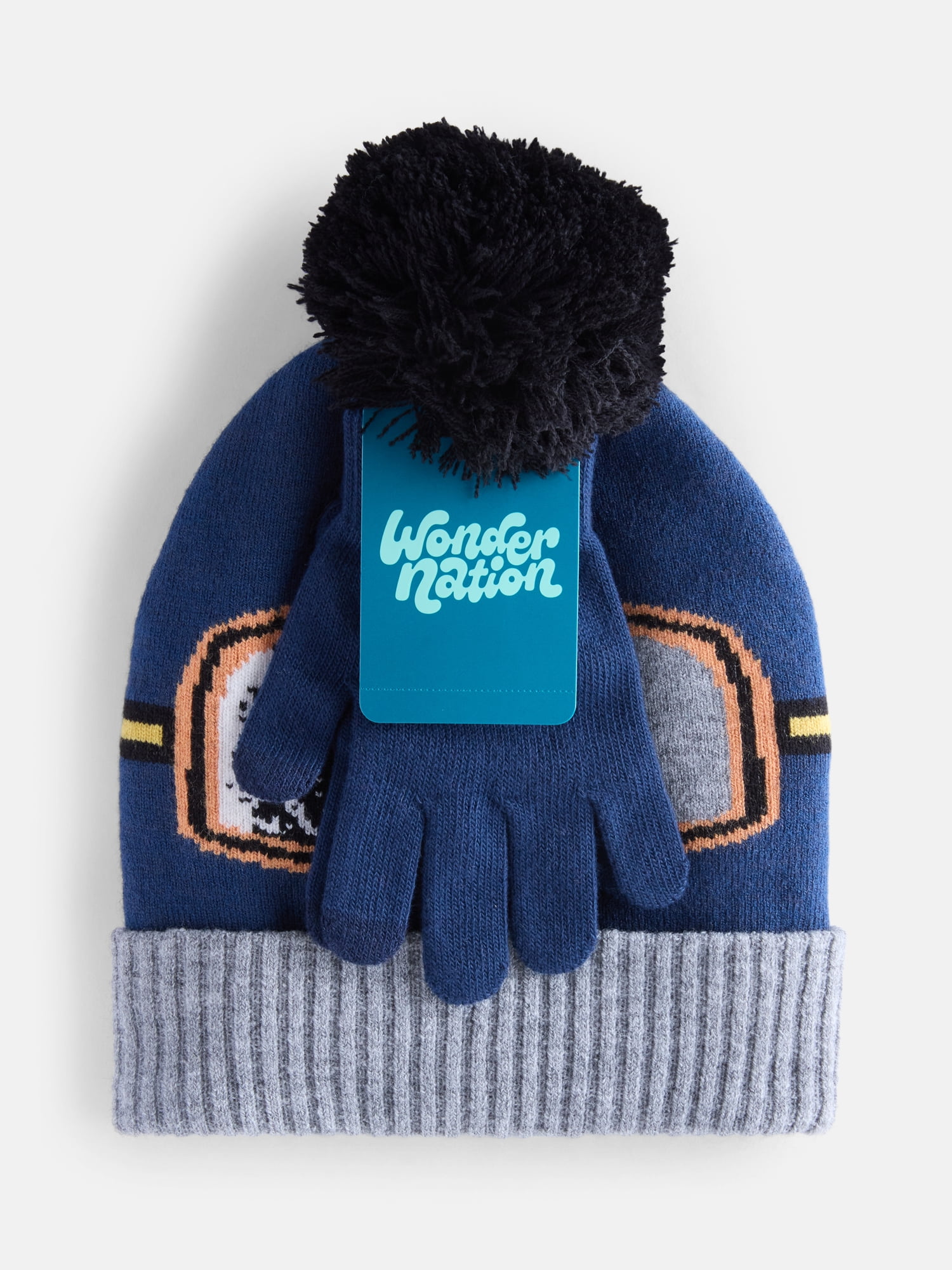 Wonder Nation Kids' Ski Mask Beanie Hat and Gloves Set, 3- Piece
