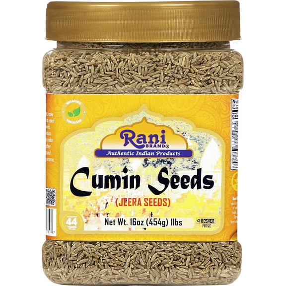 Rani Cumin Seeds Whole (Jeera) Spice 16oz (1lb) 454g PET Jar ~ All Natural | Gluten Friendly | NON-GMO | Vegan | Kosher | Indian Origin
