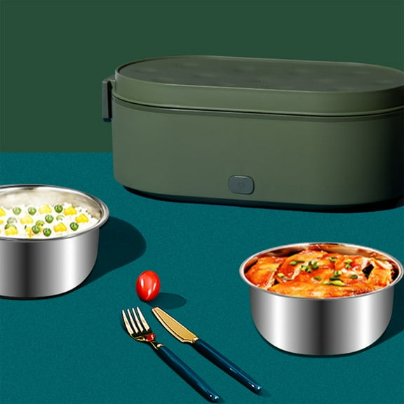Electric Lunch Box Portable Heated Food Container 0.8L Cordless Rechargeable Leak Proof 25x9x5cm Fast Heating No Water Needed for Office Car School Hot Meals