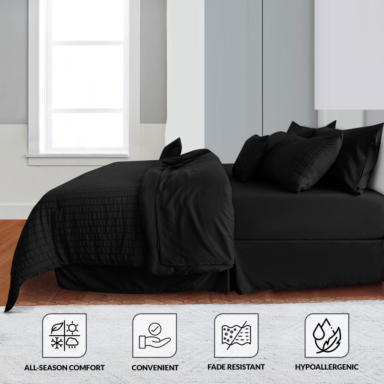 10 Piece Bed in a Bag Comforter Set Breathable Reversible Bedding Set Queen King