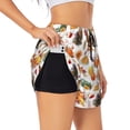 thumbnail image 3 of Lsque Thanksgiving Turkeys 1 Printed Women's Running Shorts with Liner Pockets,Elastic Quick Dry Workout Athletic Gym Yoga Shorts,Womens High Waist Shorts-XX-Large, 3 of 9