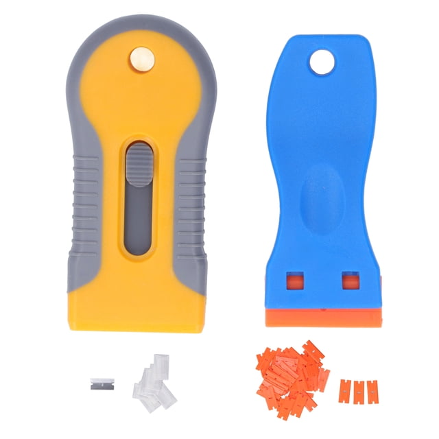 Removedor De Pegatinas, 63 Uds., Raspador De Hojas De Afeitar, Herramienta Retráctil, Removedor De Pegatinas Para Decoración De La Casa Con 2 Mangos Y Cuchillas