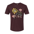 thumbnail image 2 of Wild Bobby Worship While You Wait Sunflower Pink and Yellow Inspirational/Christian Men Premium Tri Blend Tee, Cardinal, Large, 2 of 6